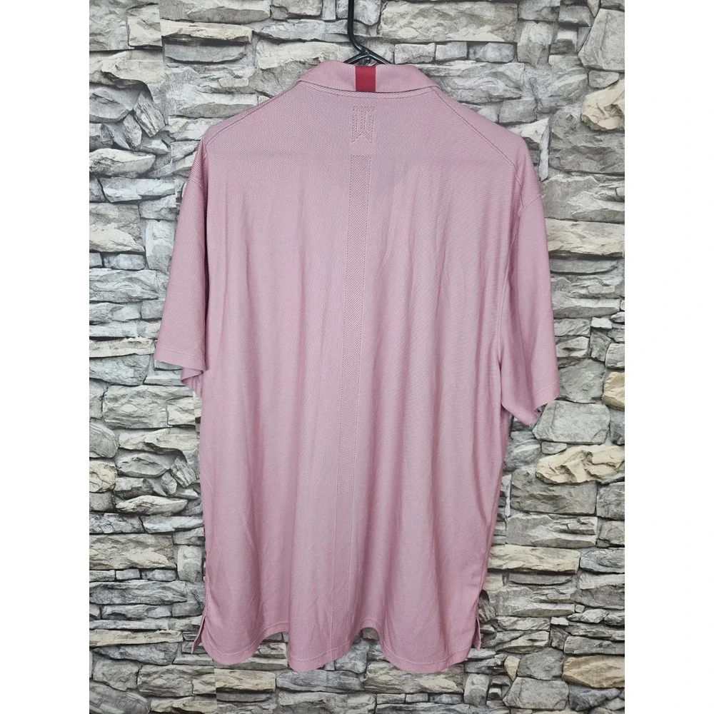 Nike Men's Dri-Fit Tiger Woods Collection Golf Polo Shirt Pink 2XL